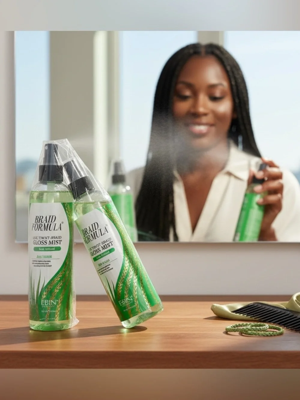 🆕 EBIN NEW YORK Braid Formula Loc Twist Braid Gloss Mist - Aloe Infused